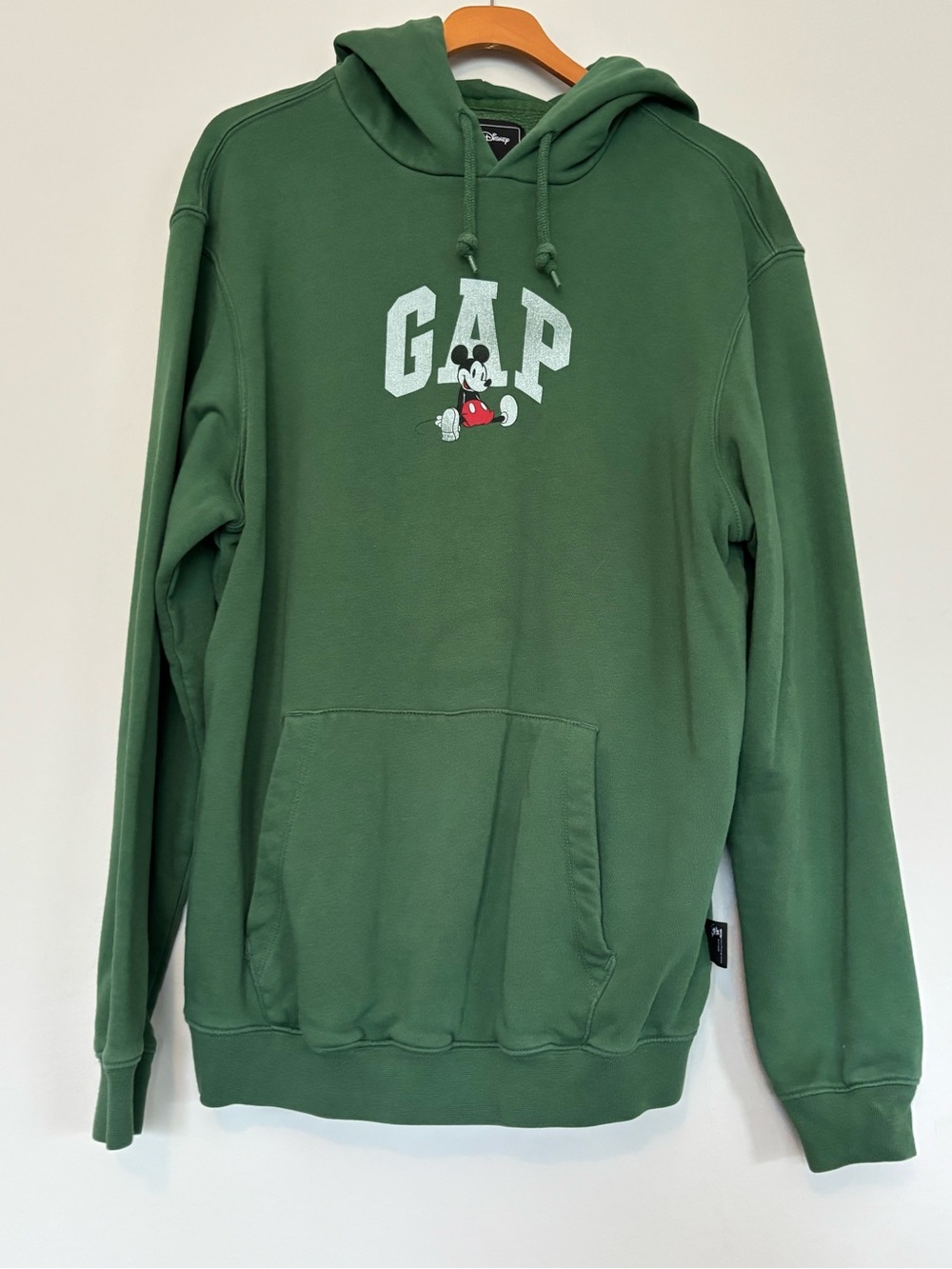 GAP Green Hoodie with Mickey Graphic - Men's Pullover